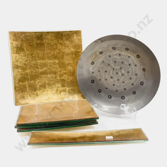 Qty of Assorted Decorative Glass Serving Dishes Together with Other