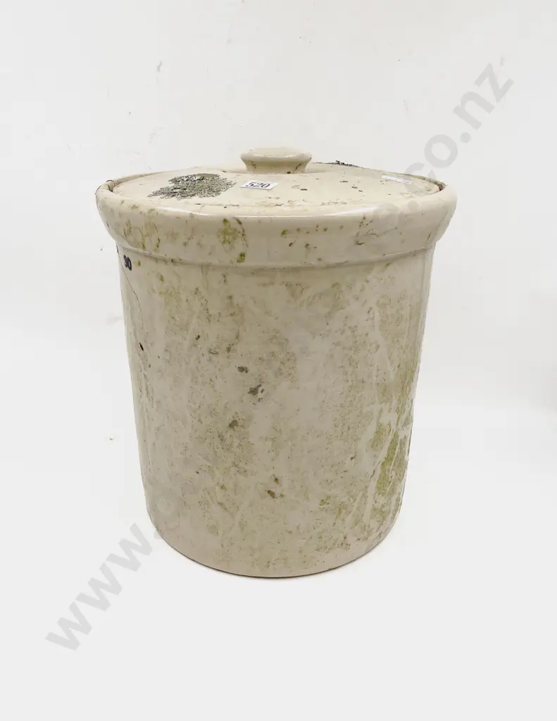 Large Stoneware Lidded Crock (faults) Image 1++