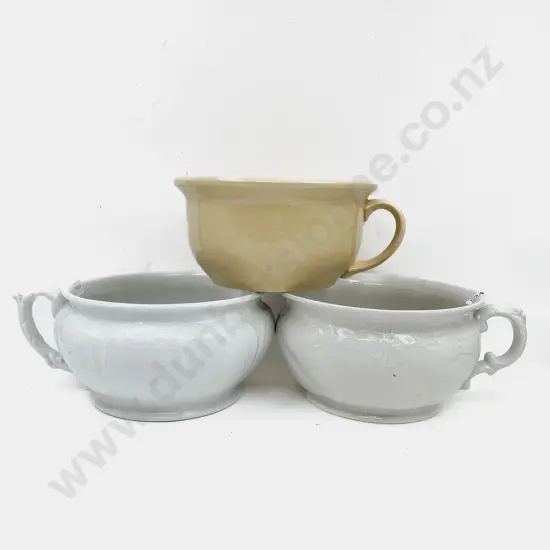 Three China Chamber Pots
