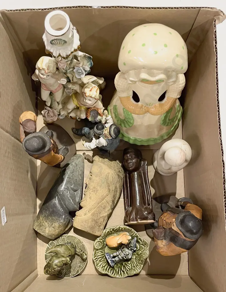 Box of Assorted Ornaments Etc Image 1++
