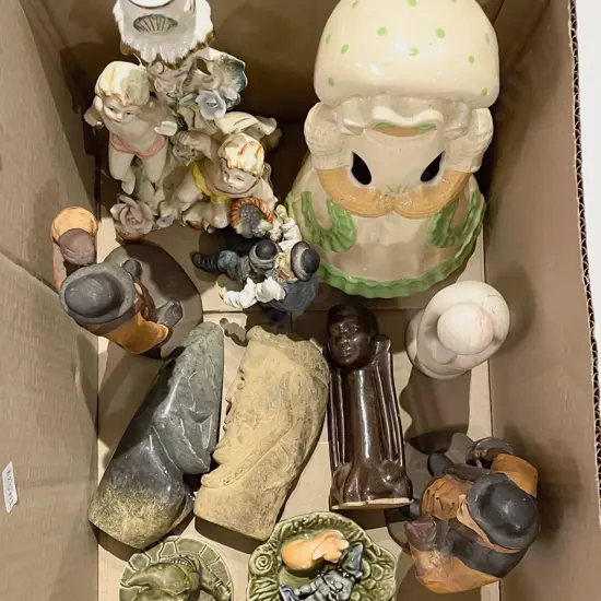 Box of Assorted Ornaments Etc