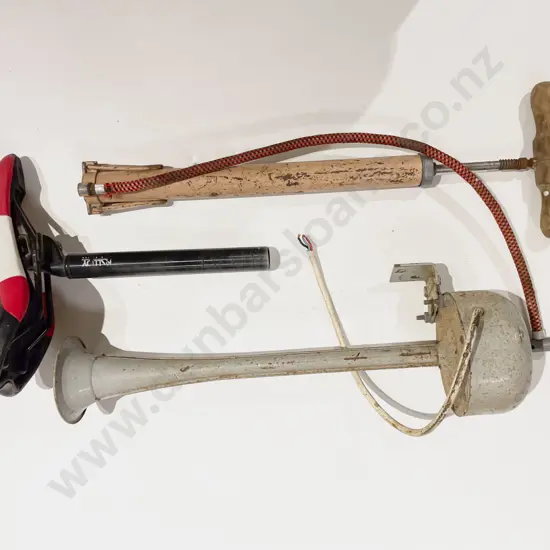 Box of Assorted Vintage Including Steering Wheel and Signal Horn Etc