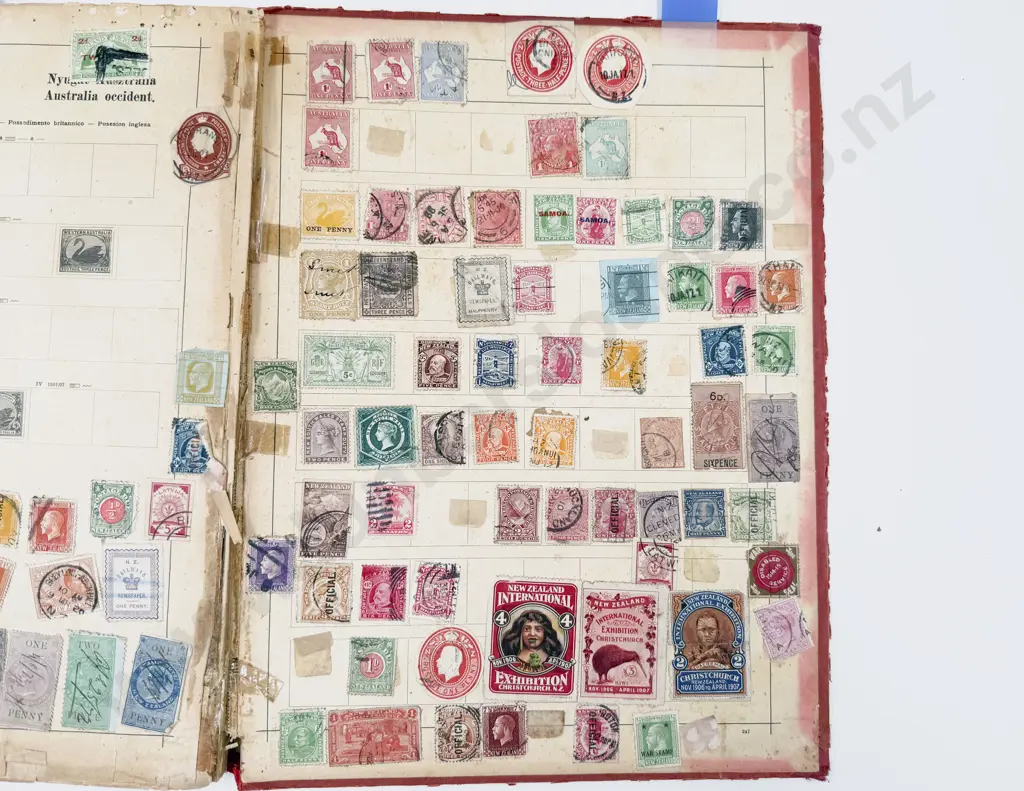 Vintage Schaubeks Illustrated Postage Stamp Album few stamps throughout album Image 1++