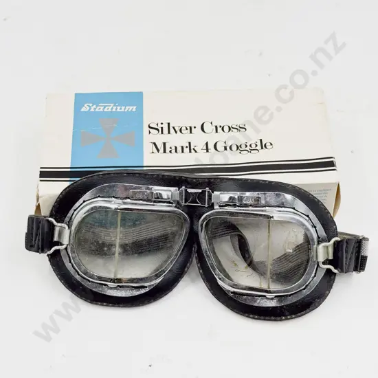 Stadium Silver Cross Mark 4 Goggles with Original Box