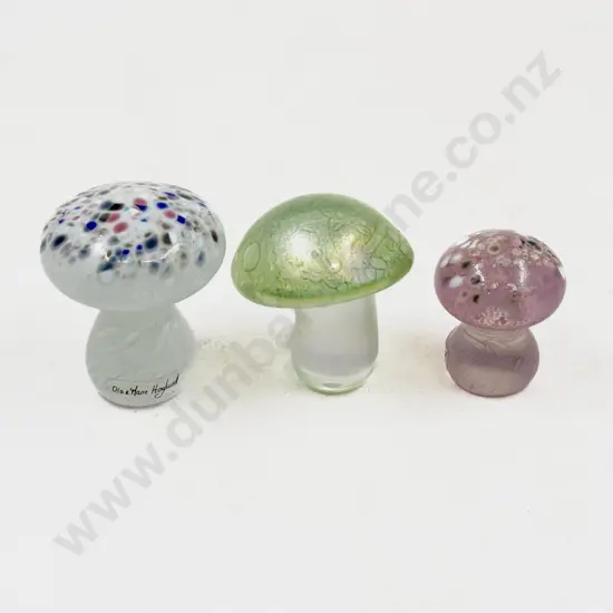 Two Hoglund Art Glass Mushrooms together with Similar