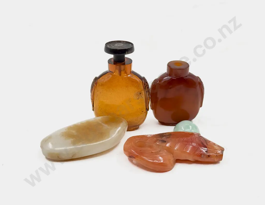 Two Glass Snuff Bottles & Assorted Image 1++