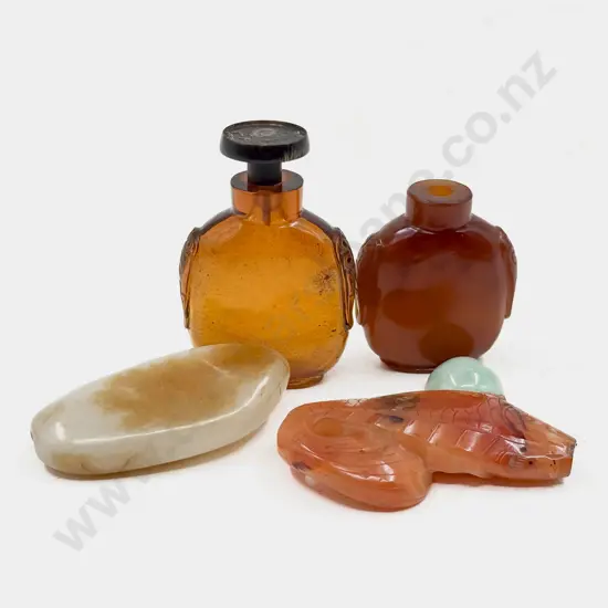 Two Glass Snuff Bottles & Assorted