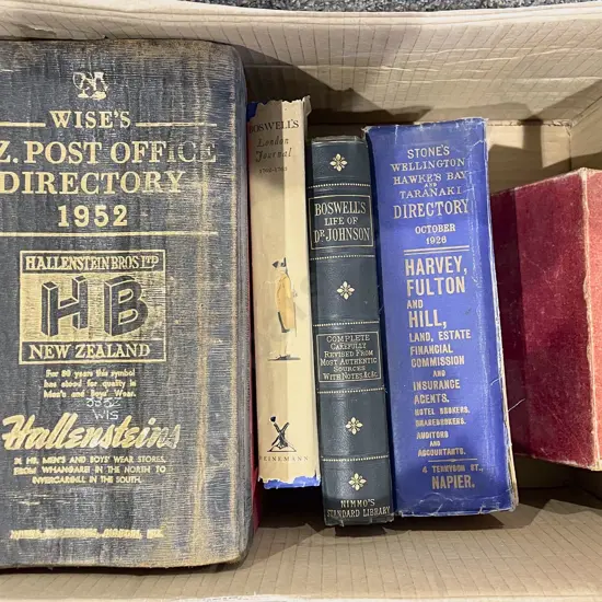 Wises NZ Post Office Directory 1952 & Assorted Vintage Books