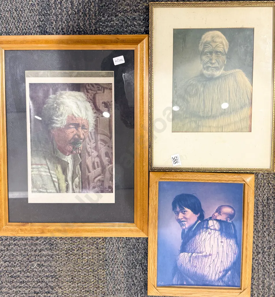 Three Assorted Maori Themed Prints Image 1++