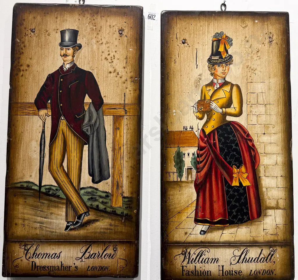 Two Victorian Style Advertising Prints on Board Image 1++