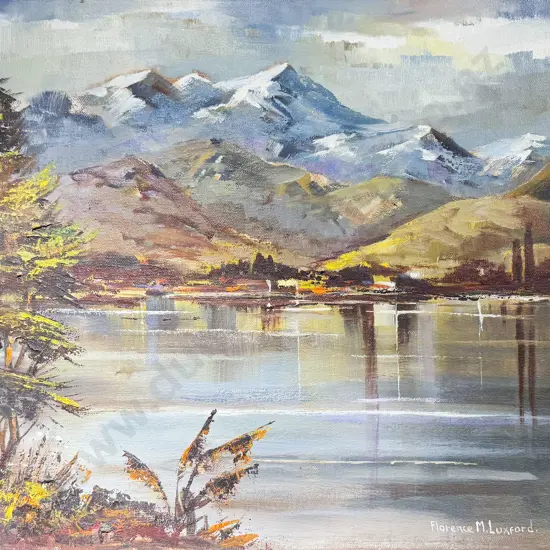 Florence M. Luxford - "The Remarkables Lake Wakatipu" - Oil on Board
