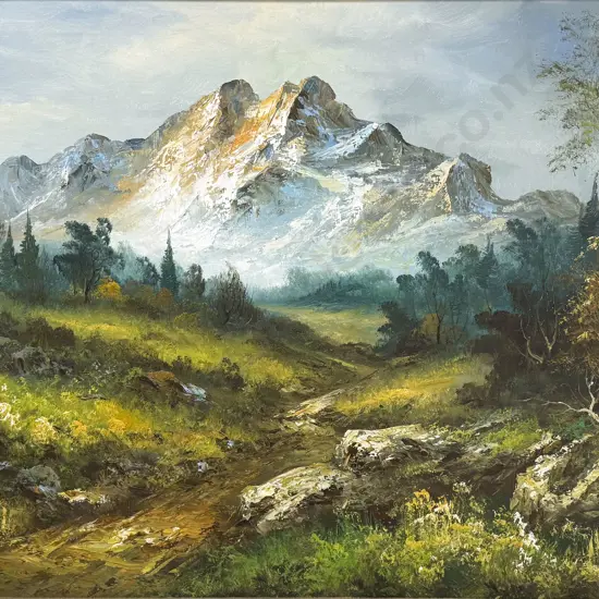 G. Whitman - Forest Path Landscape - Oil on Canvas