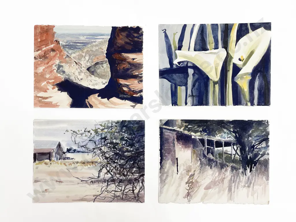 Les Finch (1940 - 2020) -  Four Watercolours (Unframed) Image 1++