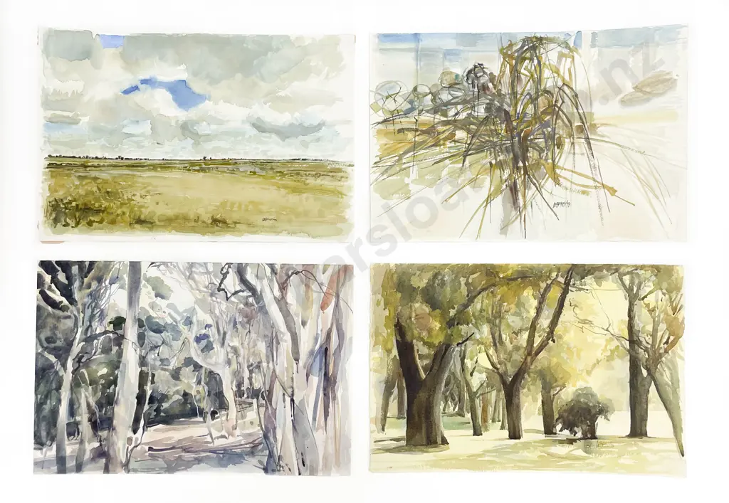 Les Finch (1940 - 2020) -  Four Watercolours (Unframed) Image 1++