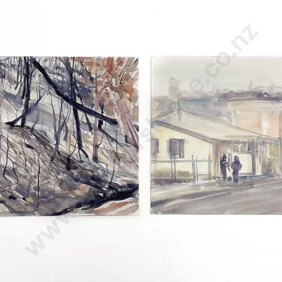 Les Finch (1940 - 2020) -  Two Watercolours (Unframed)