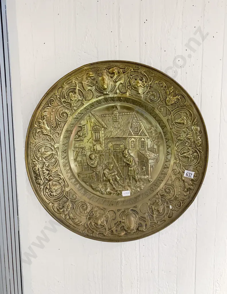 Embossed Brass Wall Hanging Charger Image 1++