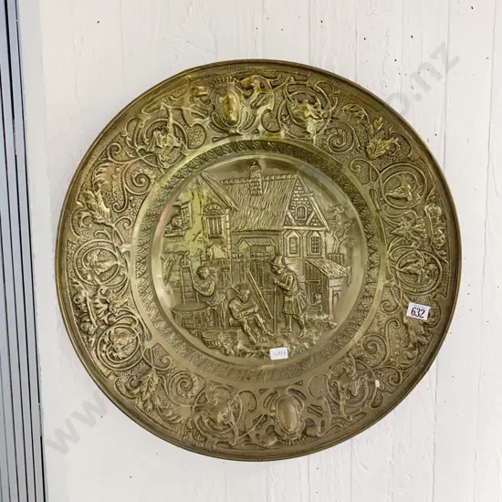 Embossed Brass Wall Hanging Charger