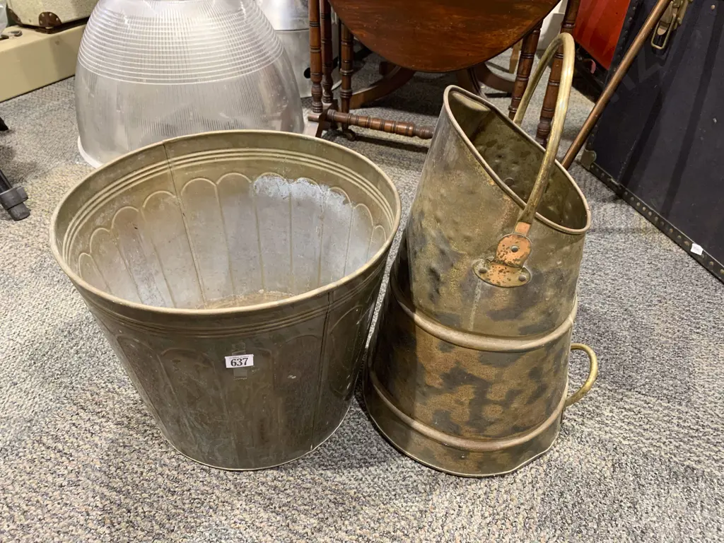 Brass Coal Bin together with Copper Bin Image 1++