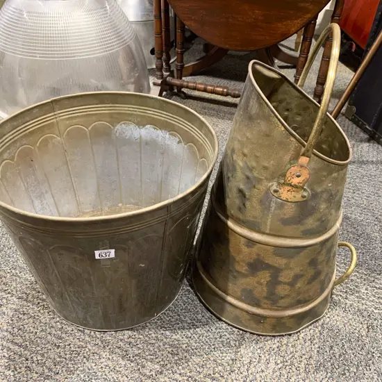 Brass Coal Bin together with Copper Bin