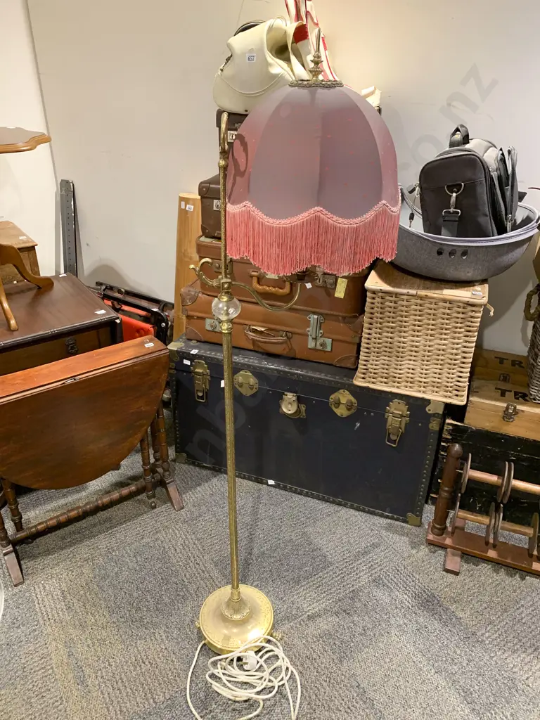 Brass Single Branch Standing Lamp Image 1++