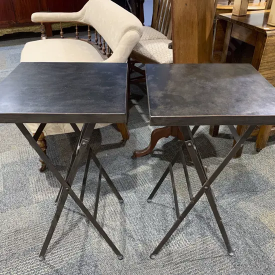 Pair of Folding Metal Table