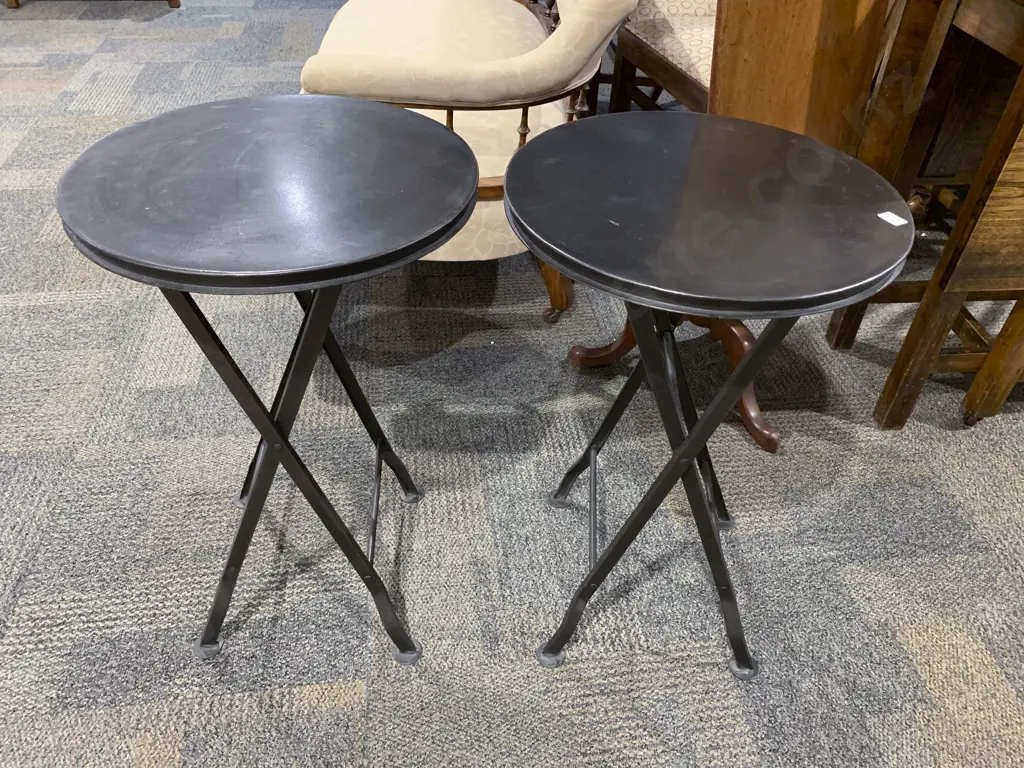 Pair of Folding Metal Table Image 1++