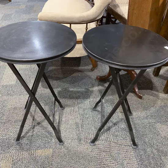 Pair of Folding Metal Table