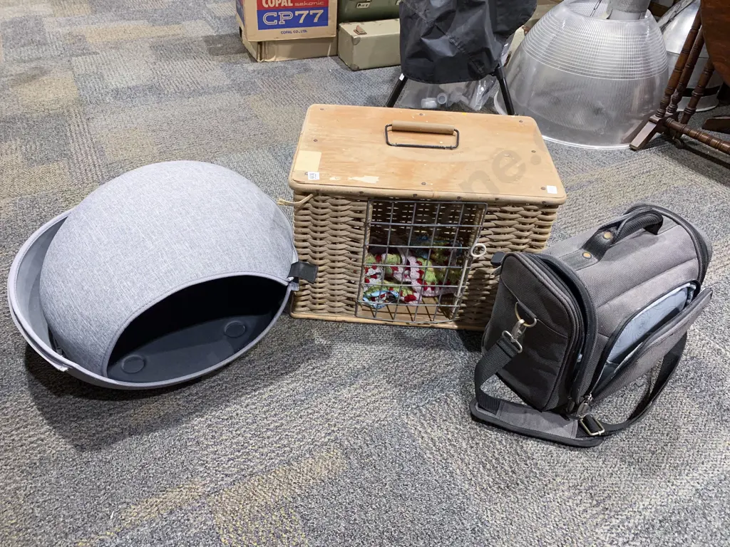 Two Pet Travel Cases & Other Bag Image 1++