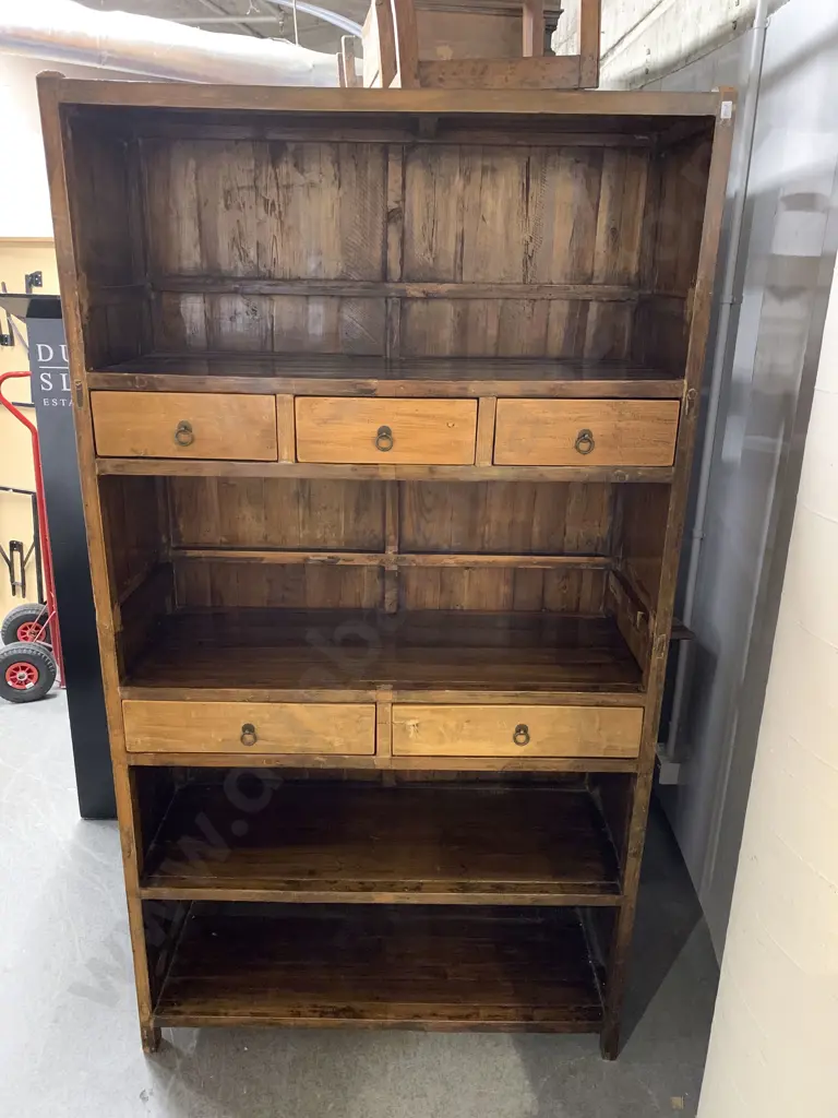 Chinese Shelving Unit with Two Rows of Drawers Image 1++