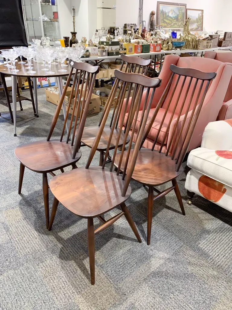 Set of Four Ercol "Goldsmith" Dining Chairs Image 1++