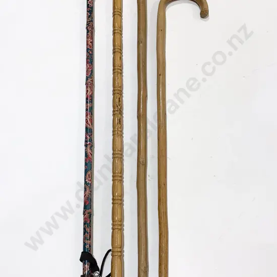 Four Assorted Walking Sticks