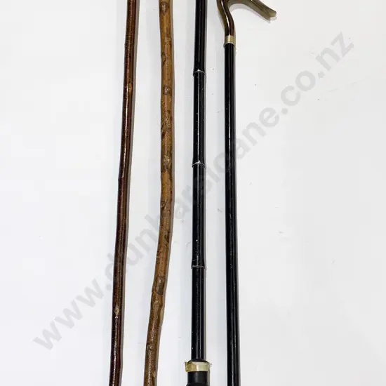 Four Assorted Walking Sticks