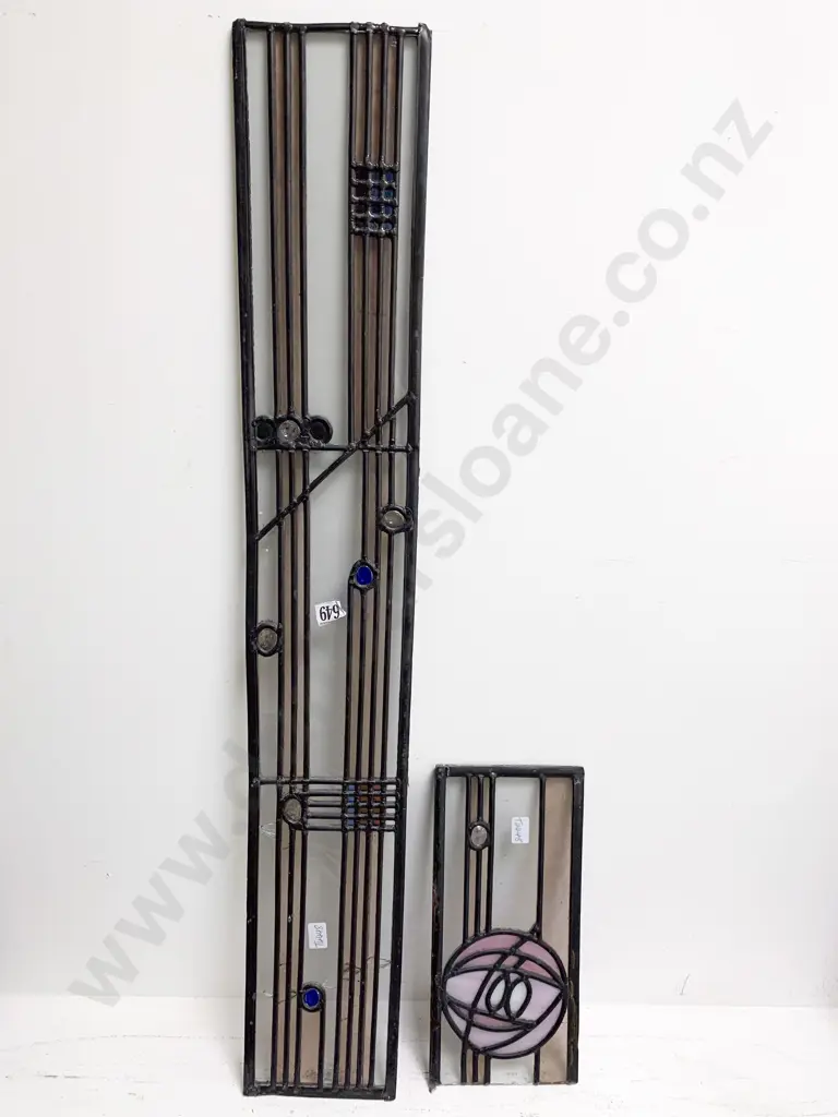 Two Small Stained Glass Panels (Faults) Image 1++