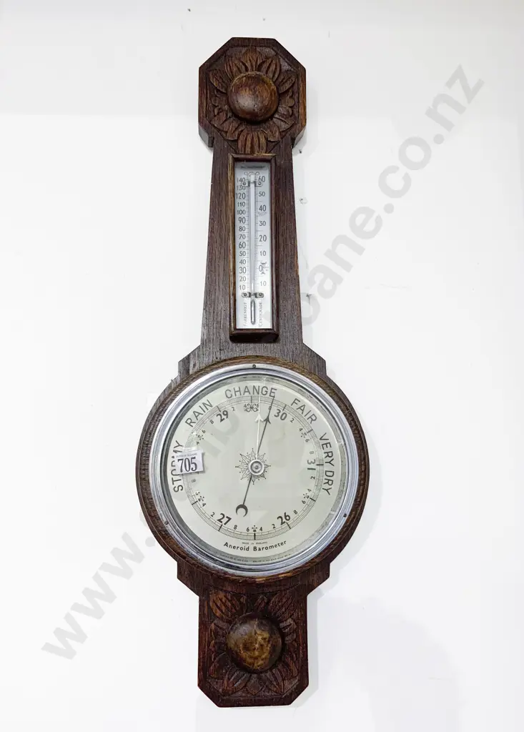 Oak Wall Barometer Image 1++