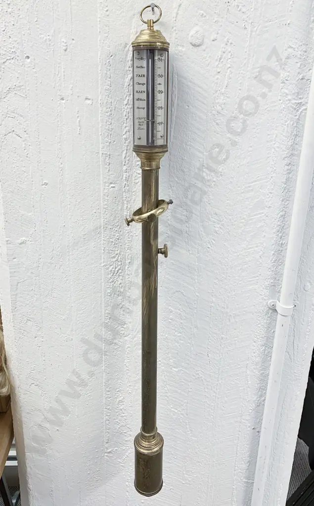 Reproduction Brass Ship's Stick Barometer Image 1++