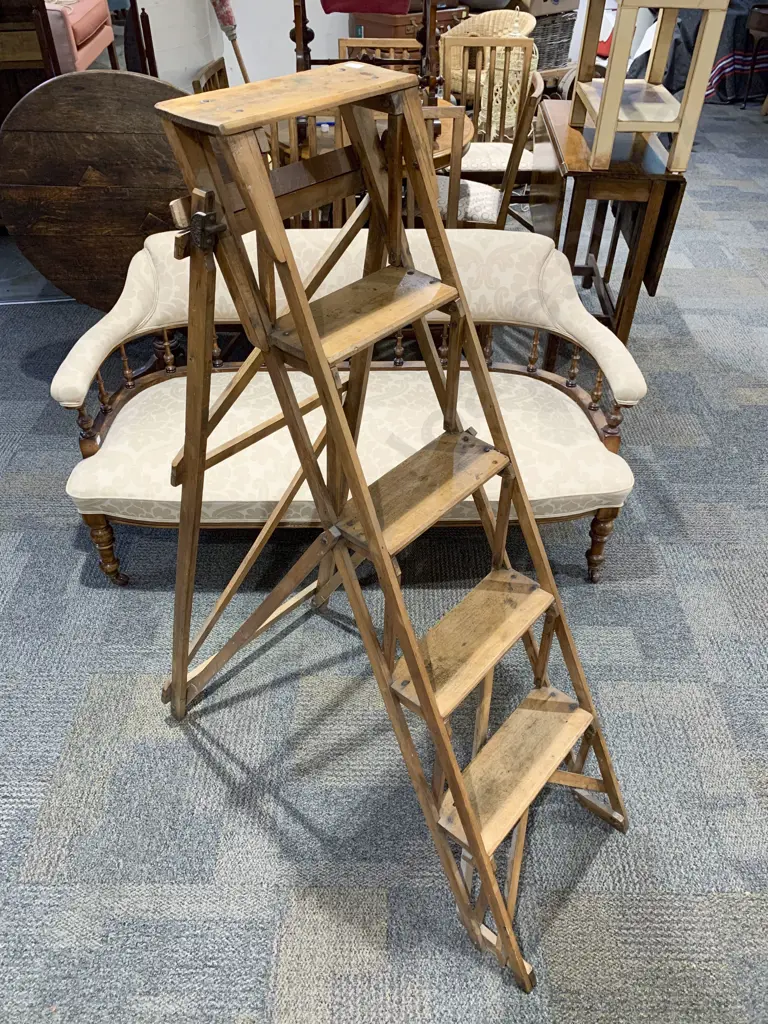 Vintage Wooden Step Ladder Image 1++
