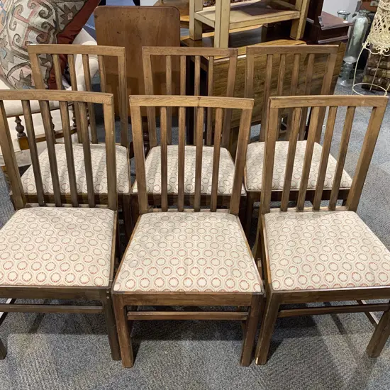 Set Of 6 Geo III Style Dining Chairs