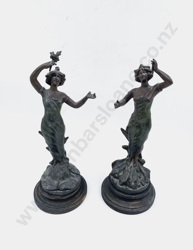 A Pair of A. Ruchot Spelter Figures Image 1++