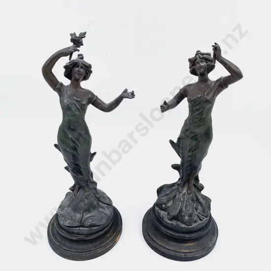 A Pair of A. Ruchot Spelter Figures