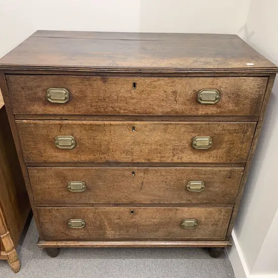 Geo III Oak 4 Drawer Flat Front Chest