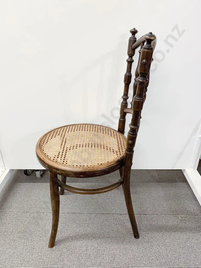 Cane Seated Spindle Back Bentwood Chair Image 1++