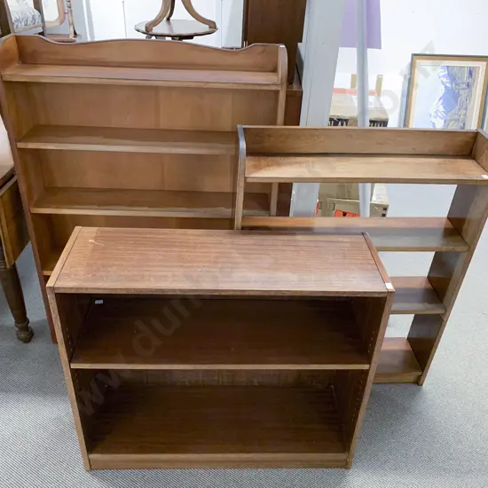 Three Assorted Open Bookcases