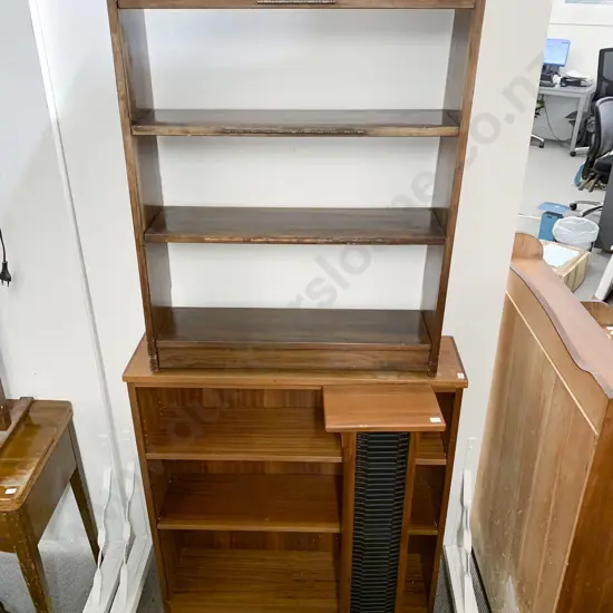 Two Assorted Open Bookcases together with CD Rack