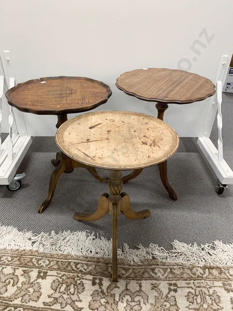 Three Assorted Tripod Base Wine Tables Image 1++