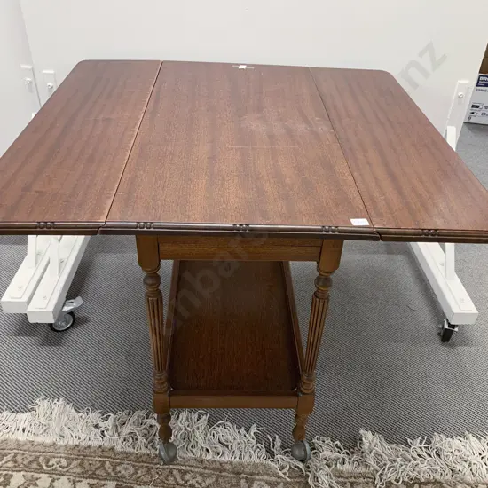 Mahogany Dropleaf Tea Trolley