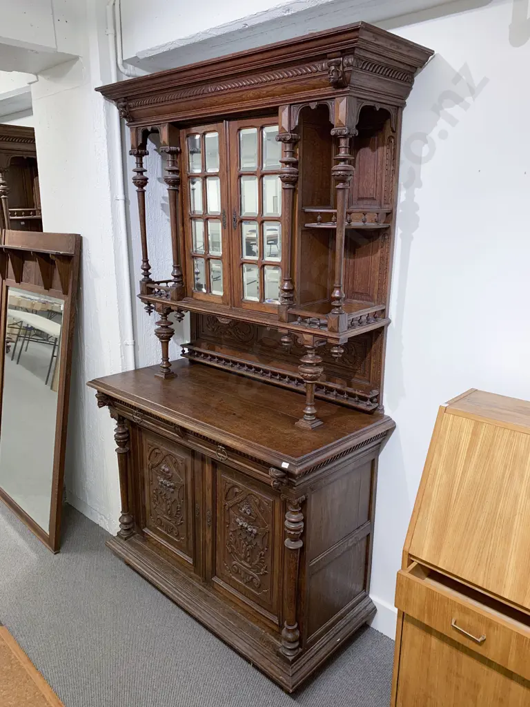 Late C19th Belgian Oak Two Stage Dresser Image 1++