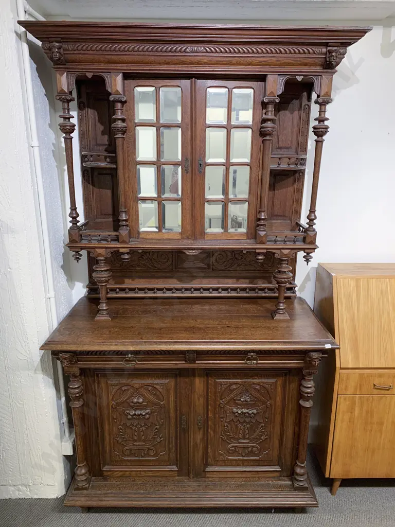 Late C19th Belgian Oak Two Stage Dresser Image 1++