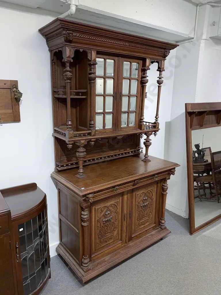 Late C19th Century Belgian Oak Two Stage Dresser Image 1++