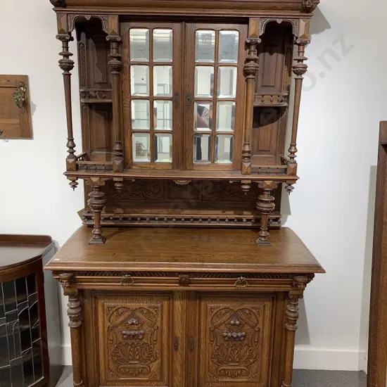 Late C19th Century Belgian Oak Two Stage Dresser