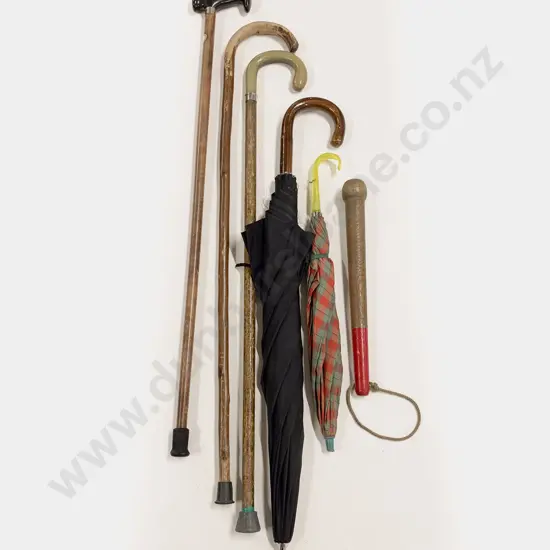Quantity of Assorted Walking Sticks with Umbrellas etc